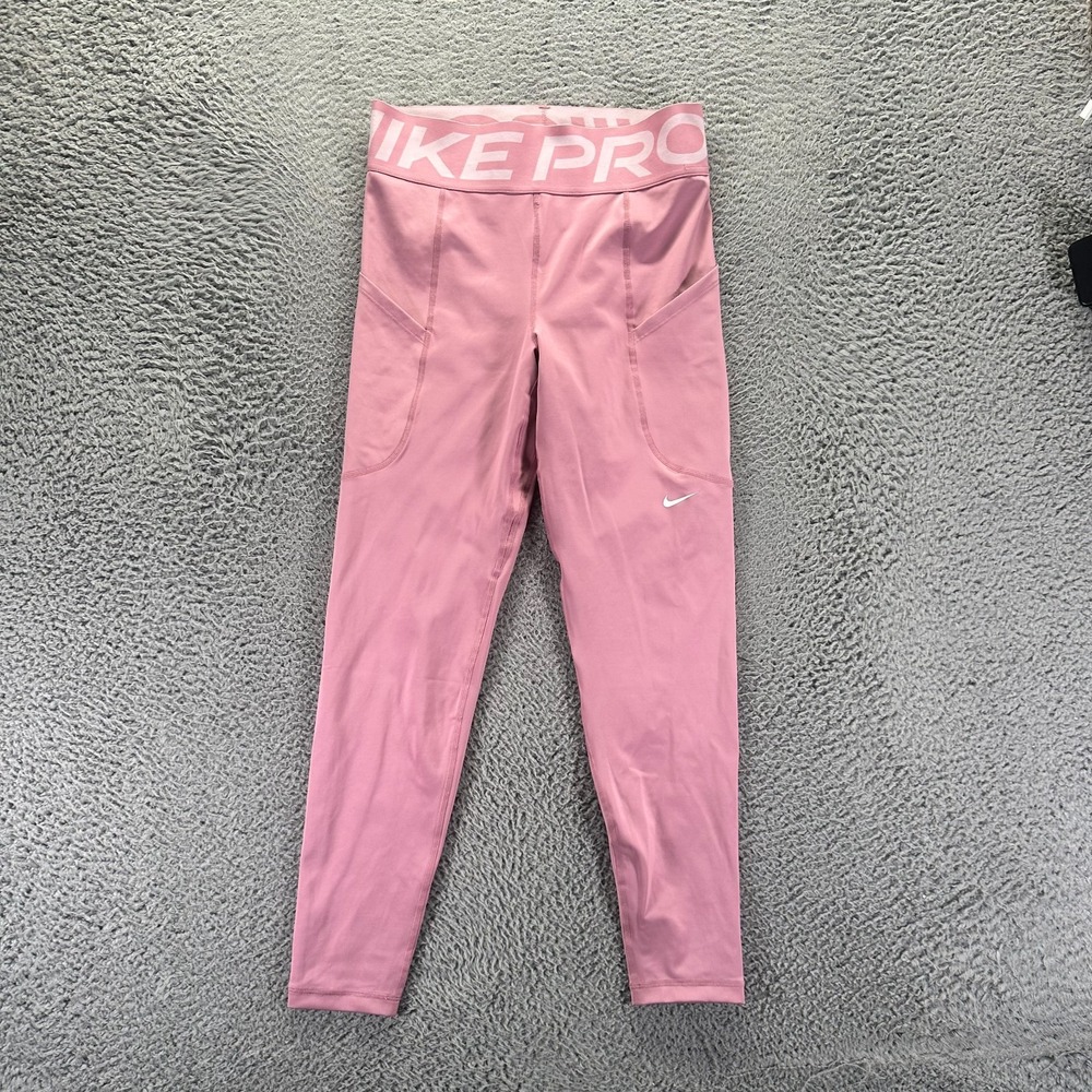 Nike Pro Sculpt Dri-Fit Legging Women's M Pink Polyester Ankle Skinny Stretch